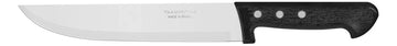 Cuchillo De Cocina Tramontina 8pulgada-20cm Carnicero Plenus Negro/hoja De Acero Brillante