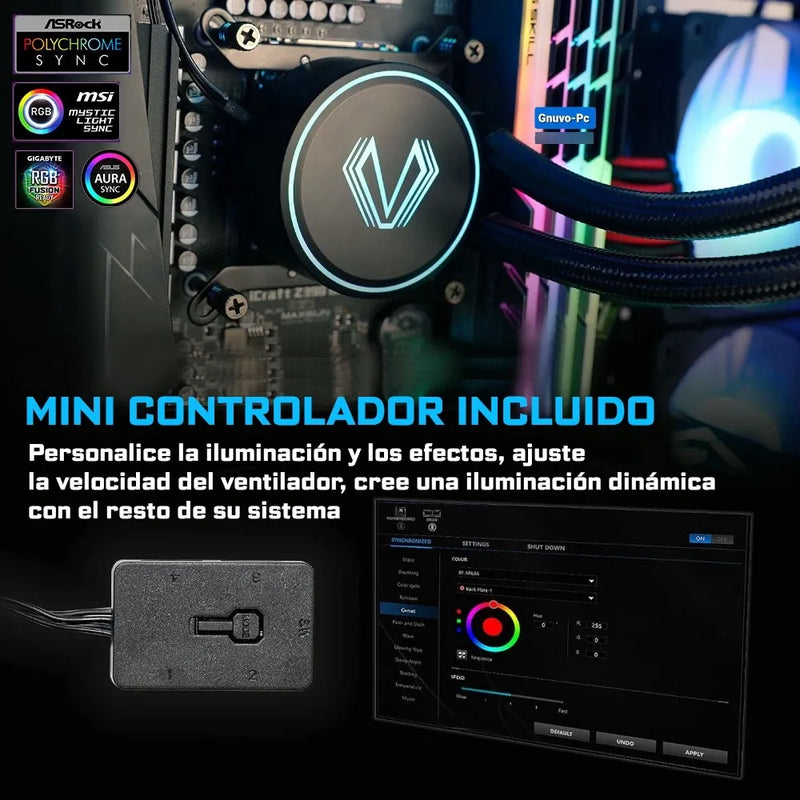 Enfriamiento Liquido Pc 360 Mm Argb Lga 1700 Am5 1200 Negro