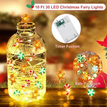 Luces Navideñas Led 10 Ft Decoraciones Hombre De Jengibre