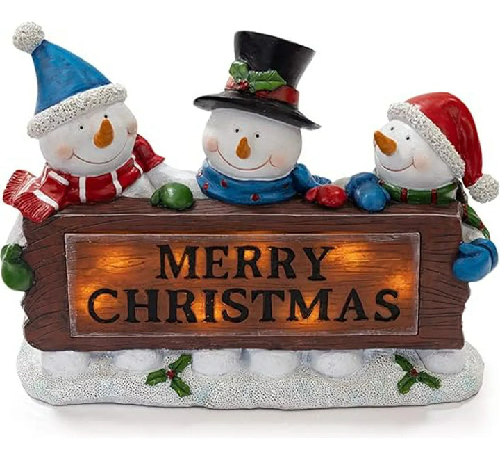 Decoración Navideña De Resina Con Luces Led Y Fibra Óptica