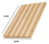 Tabla De Bambú Original Para Servir Carne Asados Cortar Liso Beige