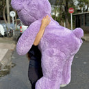 Oso De Peluche Gigante 1,60 + Moño + 3 Globos Lila