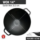 Sarten Wok 14 De Hierro Fundido Esmaltado Victoria Color Negro