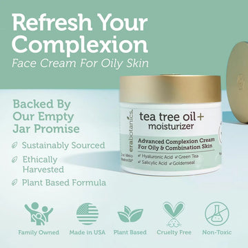 Crema Hidratante Era Organics Tea Tree Para Piel Grasa 7x