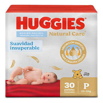 Oft Pañal Huggies Natural Care Cotton Etapa 1 X30 Und Pequeño (p) Multicolor