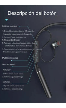Auriculares Bluetooth Deportivos Batería De Larga Duración Negro