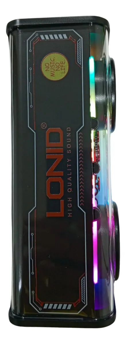 Parlante Potente Bluetooth Lonid Tws Rgb Dual 13.6w Speaker Negro