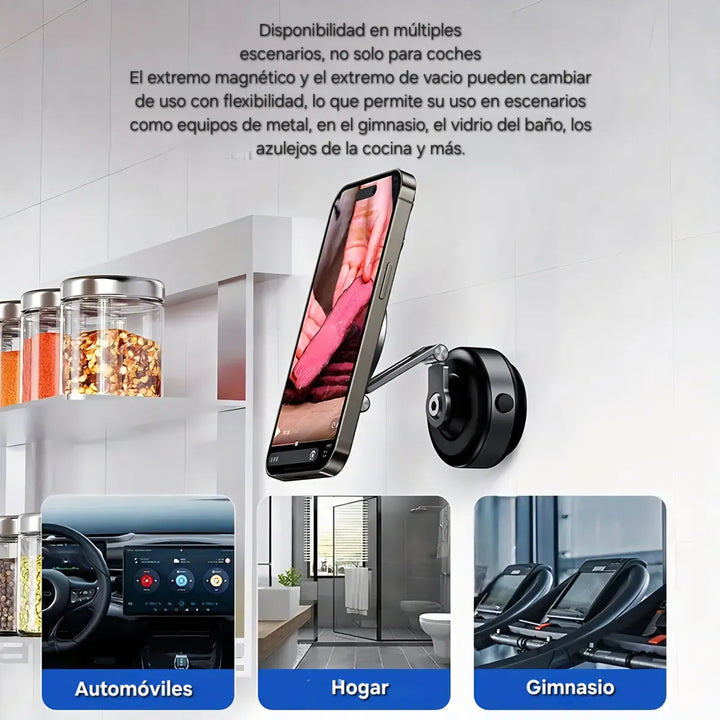Soporte De Celular Electrico Usb Carro Holders Base Succion Negro