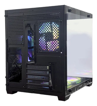Gabinete Chasis Para Pc Gamer Pecera Argb Negro + 5 Cooler