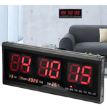 Reloj de pared LED digital grande con temperatura de día, mes y año