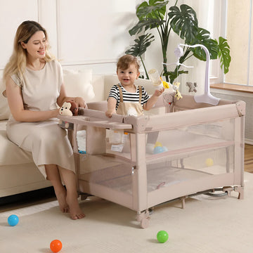 Moisés Portátil 5 En 1 Corralito Plegable Para Bebés Champán