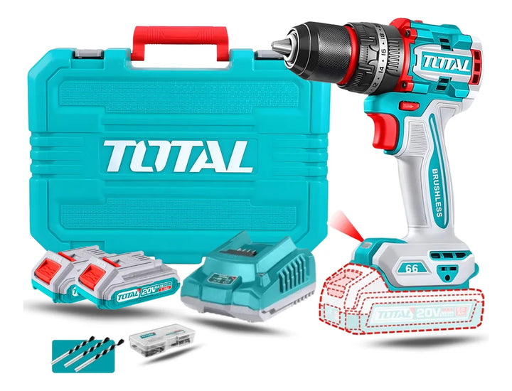 Taladro Percutor 1/2 Inalambrico Total 66nm +50 Acc Brushles Turquesa 50 Hz/60 Hz