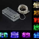 Alambre Micro 40 Led 2m Pilas Hilo Luz Hada Colores Supli Blanco, Rojo, Azul, Fucsia, Verde, Calido, Rosado, Multicolor, Verde/rojo