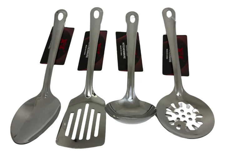Cucharas Utensilios Acero Inoxidable Cocina Cucharones X4und Plateado