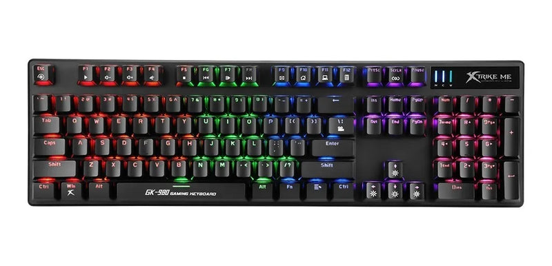 Teclado Gamer Xtrike Me Mecanico Numerico 7 Colores Gaming Negro