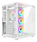 Chasis Gamer Iceberg Crystal Cube S Black 6 Fans Argb Atx Color Blanco