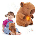 Peluche Capibara Que Respira Con Sonido De 25 Cm Café