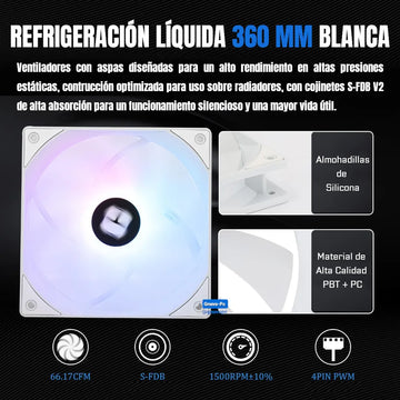 Enfriamiento Liquido Pc Cpu Ta 360 Argb Lga 1700 Am5 Blanco