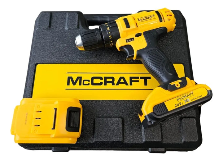 Taladro Atornillador Percutor Inalámbrico 24v Voltios 3/8'' Amarillo 50/60