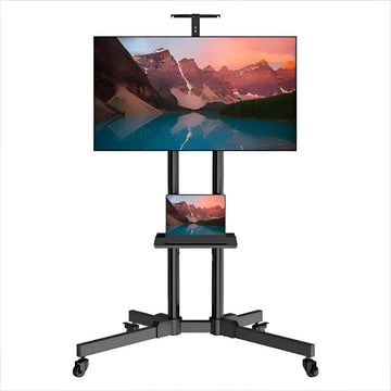 Base Tv Soporte Pedestal Movible 32 A 70 Pulgadas Con Ruedas Negro