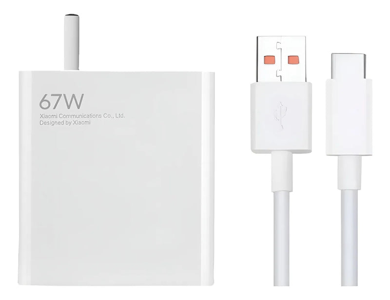 Cargador Celular Tipo C 67w Cable Carga Rápida Usb Teléfono Blanco