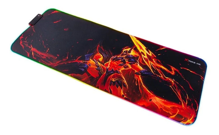 Mouse Pad Gamer Xtrike Me Rgb Alfombra Goma Antideslizante Negro