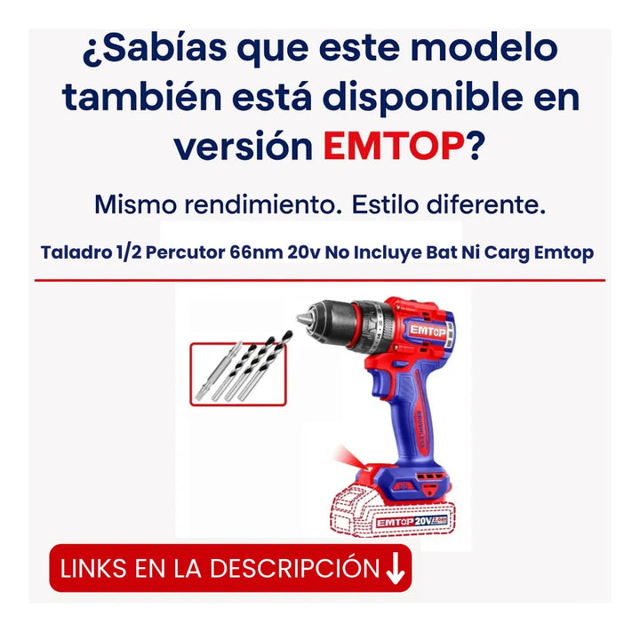 Taladro Percutor Atornillador 66nm Total 20v S/carbones Turquesa 50 Hz/ 60 Hz