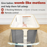 Moisés Mecedor Eléctrico Para Bebé 3 Velocidades Gris Oscuro