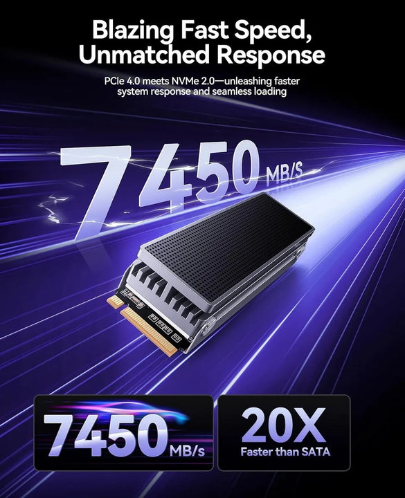 Disco Ssd Orico 1tb Ice Armor Pcie 4.0 Nvme Disipado 7450 Negro