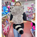 Mapache De Peluche Importado Tierno Y Suave 40cm Gris