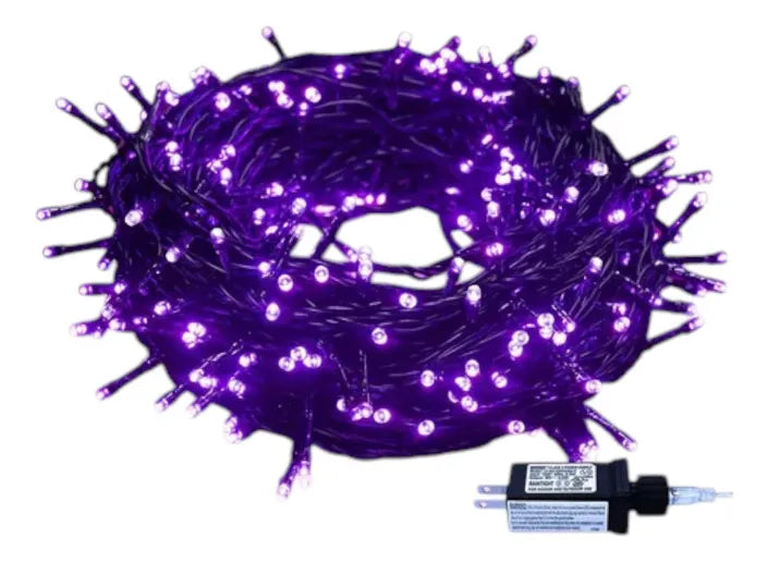 Luz Led Solar Con 200 Bombillos Rgb Decorativa Navideña Negro