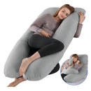 Almohada Embarazo Cuerpo Entero Tela Peluche Forro Interno 52 Bits Color Gris