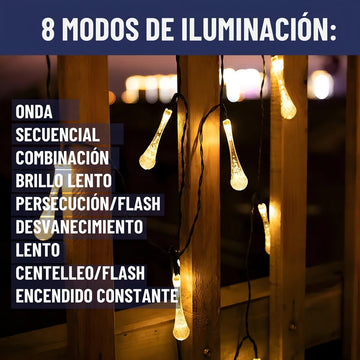 Guirnalda Solar Hada Gotas Maxwell 7m 30 Luces Led Navidad