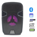Parlante Portátil Mini Cabina Bluetooth Luz Led Radio Fm Negro