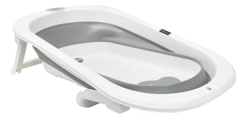 Bañera Plegable Con Soporte Y Cojín Stand Happy Baby Color Gris