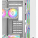 Gabinete Gamer Iceberg Atx Crystal Cube Xl Blanca 7 Fans Rgb Blanco