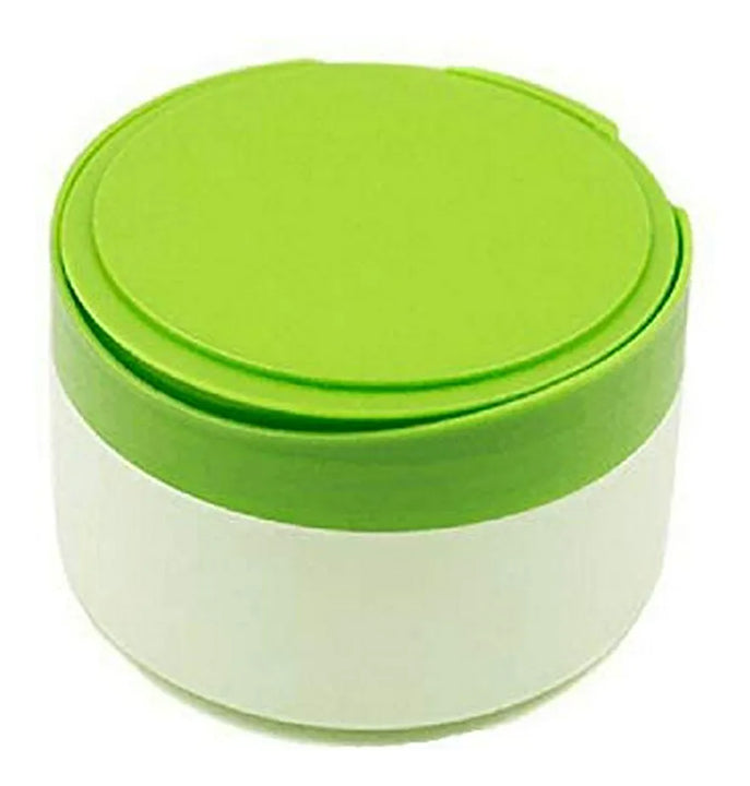 Caja Recargable Para Talco De Bebé Con Puff Y Tamiz - Verde