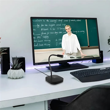 Micrófono de escritorio para pc notebook profesional color blanco G22 Seisa