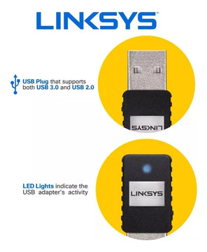 Linksys Ae6000 Adaptador Mini Usb Wifi Dual Band Ac 580mbps