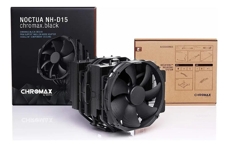 Disipador Para Cpu Noctua Nh-d15 Chromax.black, Intel Y Amd Led Negro