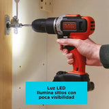 Taladro Percutor 3/8'' 20v Black+decker Bcd704c1-b3 Naranja