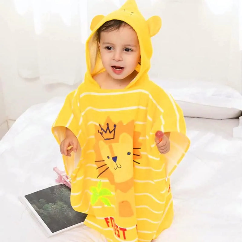 Toalla De Algodon Con Capucha Para Ninos Divertida Y Absorbe