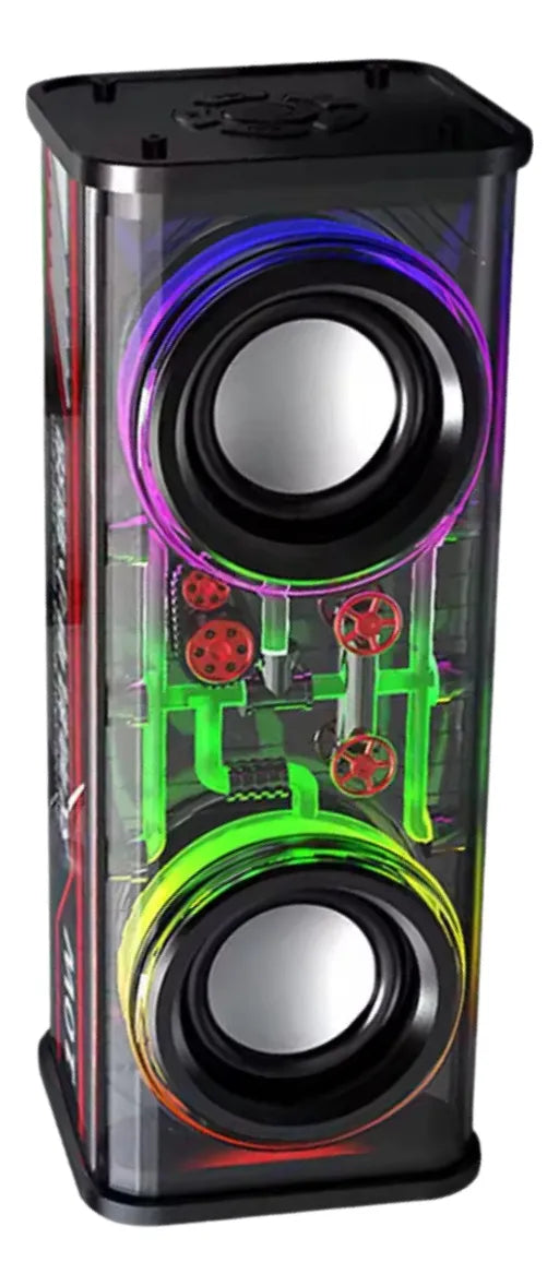 Parlante Potente Bluetooth Lonid Tws Rgb Dual 13.6w Speaker Negro