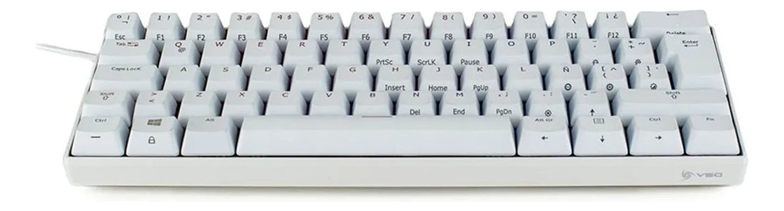 Teclado VSG QWERTY Kailh Brown español latinoamérica color blanco con luz RGB
