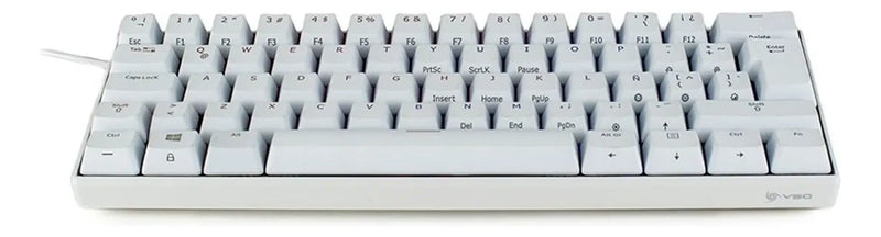 Teclado VSG QWERTY Kailh Brown español latinoamérica color blanco con luz RGB