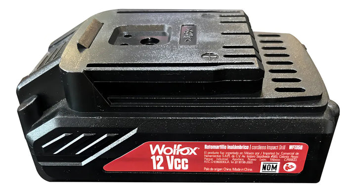 Taladro Percutor Inalámbrico 3/8'' 12v 1300rpm Wolfox Wf1356 Color Rojo Frecuencia 60Hz