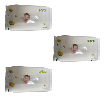 3 Paq. Toallitas Húmedas Nateen Baby Wipes X40und Para Bebé