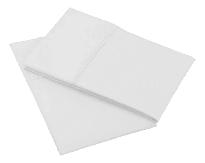 X2 Fundas Para Almohadas De Microfibra 70x50 Color Blanco Liso