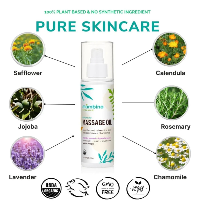 Mambino Organics Aceite De Masaje Para Bebés, Orgánico, N.