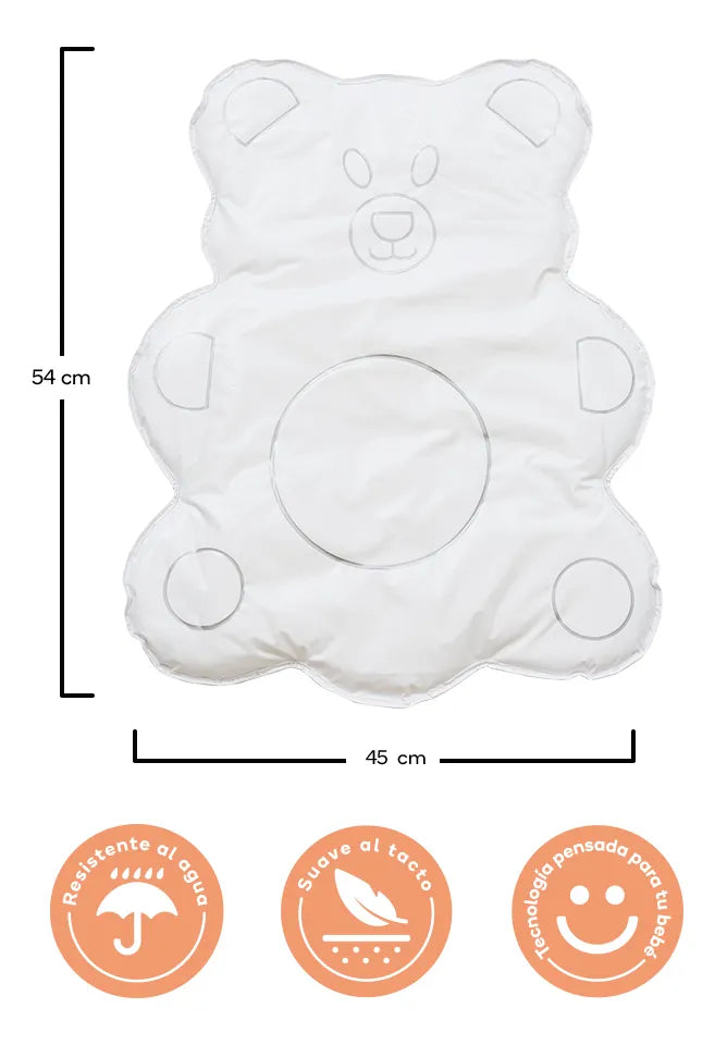 Cambiador Semi Acolchado Oso Para Bebe Toral Blanco